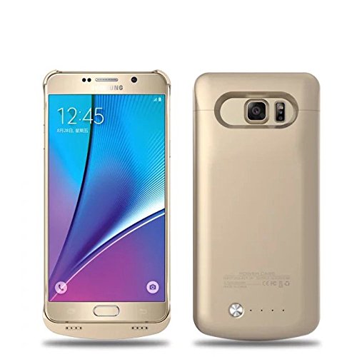 Galaxy Note 5 Battery Case, 2015 Newest 4200mAh Ultra Slim Extended Battery Charging Case forÂ Samsung Galaxy Note 5, Backup External Battery Charger Case, Backup Power Bank Case with Kickstand (Gold)