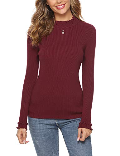 iClosam Maglione Donna Invernale Collo Alto Elegante Casual Pullover  Sweatershirt Felpa Maglione | Prezzo.it