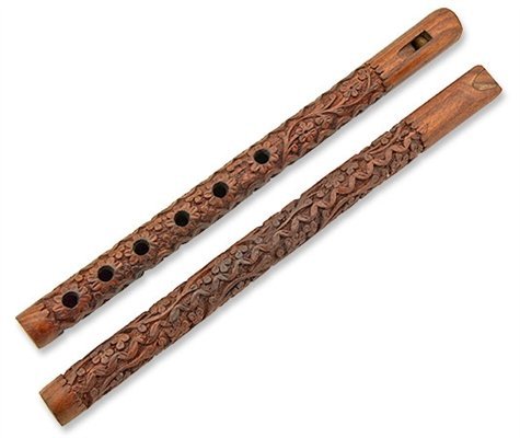 Hand carved carved wooden flute