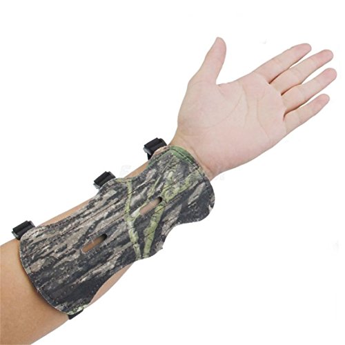 Smartlove1P Comfortable Camo Archery Bow Arm Guard Protective Forearm Safe Gear 3 Straps Armguard Bow Protective Tool