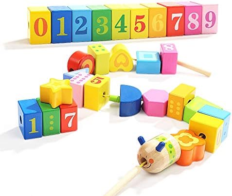 TOP BRIGHT Wooden Toy Lacing Beads for 