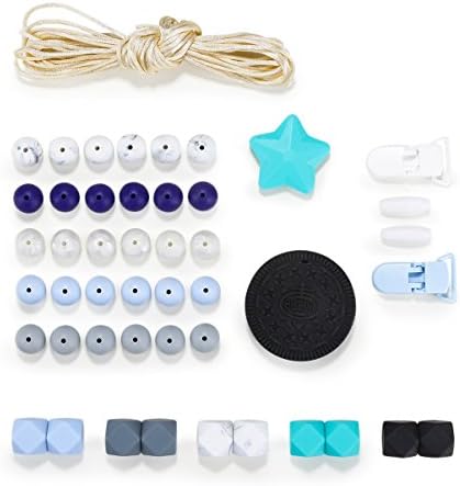 DIY BPA-Free Loose Silicone Beads and Cookies Teether for Teething Necklace Pacifier Clip and Baby Teether Toy