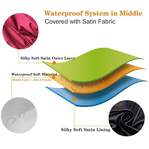 YANIBEST-Satin-Lined-Shower-Cap-for-women-Satin-Bonnet-Double-Layer-Shower-Caps-Waterproof-Adjustable-Reusable-for-Hair-ProtectionLargeChampagne