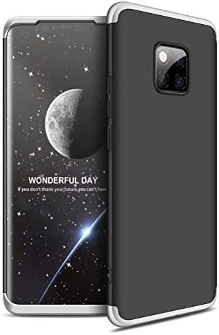 JINCHANGWU compatible with Case Cover for Huawei mate 20 pro Case+No include screen protector Hard PC 360 Degree protection Ultra-Thin Lightweight Anti-Scratch Case Black silver