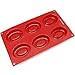 Silicone Molds [Oval Ring, 6 Cup] Cupcake Baking Pan - Free Paper Muffin Cups - Non Stick, BPA Free, 100% Silicon & Dishwasher Safe Silicon Bakeware Tin - Kitchen Rubber Tray & Soap Molds