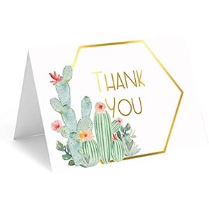Red Door Inspirations Cactus Thank You Cards for Weddings, Baby Showers, or Any Occasion to express Thanks, 25 cards and…