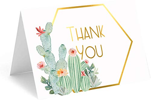 Red Door Inspirations Cactus Thank You Cards for Weddings, Baby Showers, or Any Occasion to express Thanks, 25 cards and…