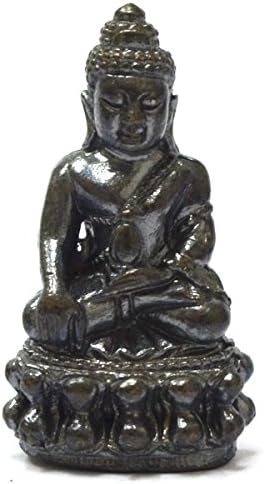 Thai Meditation Buddha Jewelry Mini Statue Wealth Strong Life Protection Talisman