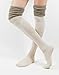 WOWFOOT Ladies' Knit Over The Knee High Socks Women Girl Slouch Stockings Boots