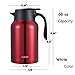SDREAM 68 Oz Coffee Carafe Stainless Steel Double Walled Thermal Carafe Heat Retention Vacuum Thermos Tea Pot for Keeping Hot/Cold Beverage (Red)