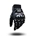 Tonsiki Carbon Fiber Motorcycle Motorbike Cycling Racing Full Finger Gloves (Black, XXL)