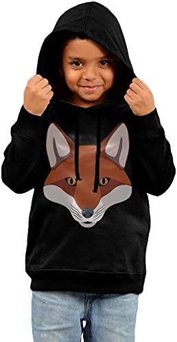 Youth Big Fox Head Hiking Shirt Pullover Hood Black 3 Toddler