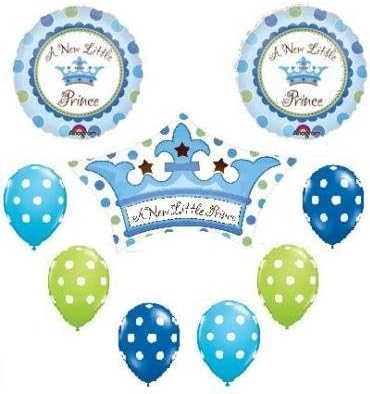 IT'S A BOY Prince POLKA DOT Baby SHOWER 9 Balloons SET