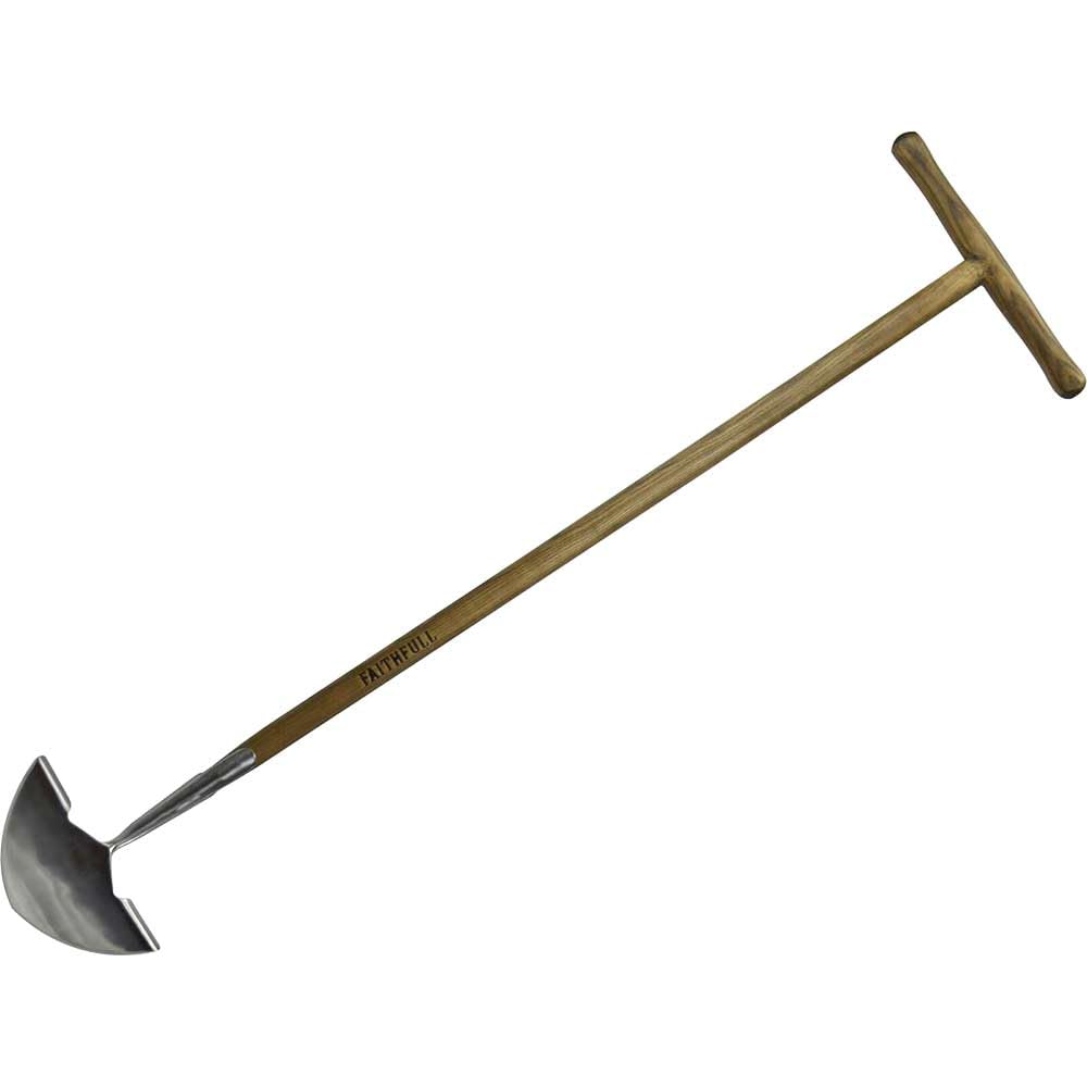 Faithfull Prestige Stainless Steel Edging Iron with Ash Handle Length 1000mm