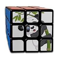 Custom 3x3 Puzzle Cube Best Brain Training Toys 3x3x3 Chinese Panda Eating Bamboo Speed Cube 3x3 Party Game for Boys Girls Kids Toddlers-55mm