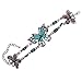 YAZILIND Tibetan Silver-plated Butterfly Shape Chain Turquoise Bangle Bracelet Adjustable