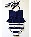 Kids Baby Girls Bikini Suit Navy Tops Striped Swimsuit Swimwear Bathing Clothes, Navy Blue, 2-3 Years
