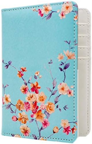 Passport Holder Cover for Women with RFID Blocking Travel Wallet Case, Floral Passport Holder