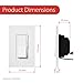 [10 Pack] Dimmer Switch, Single Pole or 3-Way, 600W, LED And Incandecent, White (WALLPLATES NOT INCLUDED)