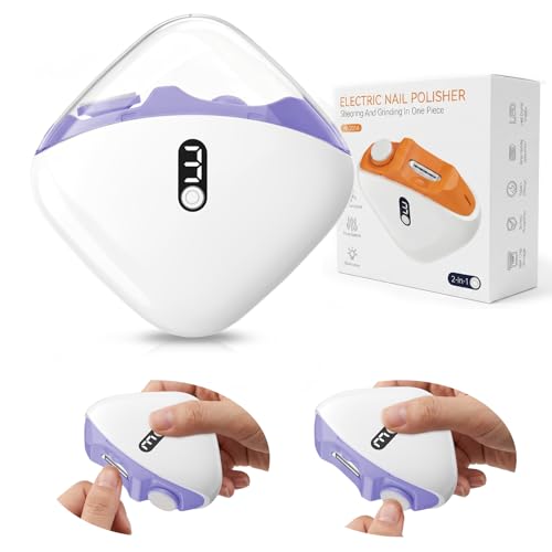 2026 Electric Nail Clippers for Feet and Hands, 2 in 1 Electric Nail Clippers and Polisher with 3 Speeds with Nail Storage Box, LED Light, for Babies, Adults and Seniors-Purple