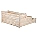 Yaheetech 3 Tier Wooden Elevated Raised Garden Bed Planter Box Kit Natural Cedar Wood 49''x49''x21.9''