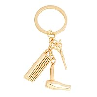 NATTEL New Personality Hair Dryer Combs Scissors Pendant Keychain Hairdressing Tools Hair Stylist Scissor Blow Salon Creative Gift