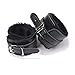 Open Breathable Mouth Ball and Soft Fur Leather Handcuffs