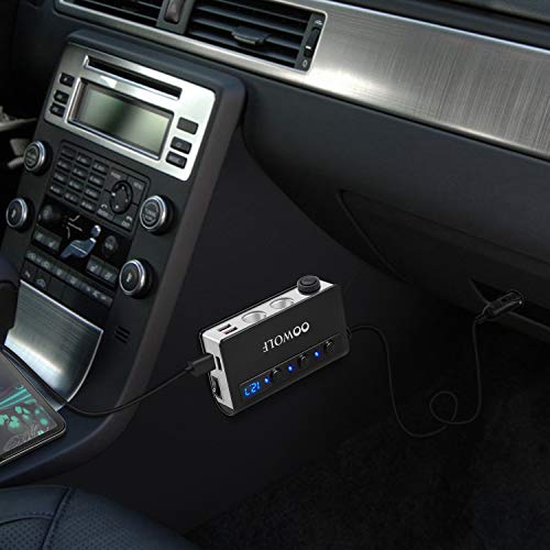 OOWOLF Cigarette Lighter Adapter Quick Charge 3.0 180W 12V/24V 3-Socket Splitter 4 USB Ports Car Power Adapter for GPS, Dash Cam, Sat Nav, Phone, iPad, Tablet, etc