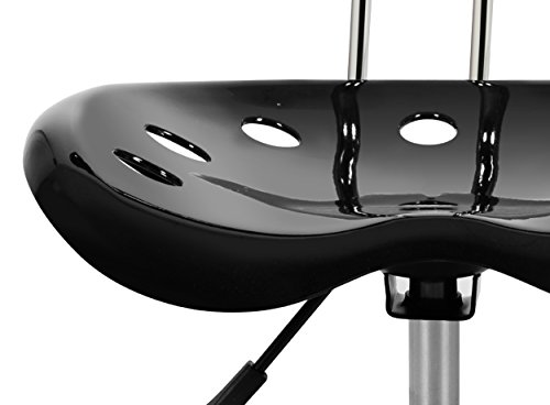 Duhome ABS Plastic Swivel Tractor Seat Home Office Task Chair (Black) - Thumbnail 2