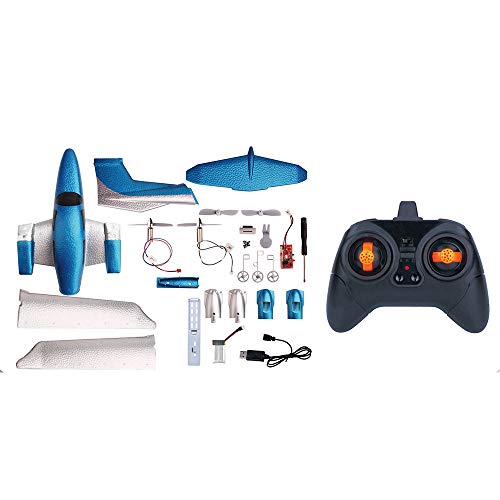 RC Helicopter Flying Toys,Racing Propel Drones Remote Control GD006 2.4G 3-Axis Gyro 548mm Wingspan DIY Glider Fixed Wing Airplane RC Drone RC Quadcopter for Beginner Adults Kids Large (Blue)