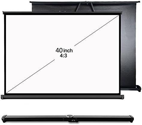 Home Care Wholesale® 40 Inch 4:3 Mini Portable Matte White Projection Projector Screen For Office Business Training and Outdoor Travel
