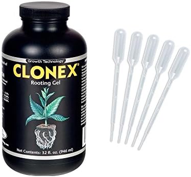 Clonex Rooting Gel Quart - Best Plant Root Hormone Compound - Safe and Precision Application with included 5 Pipettes - Hormone Nutrient Produces Roots From Plant Cuttings Fast - by HYDRO EMPIRE