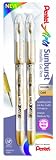 Pentel Arts Sunburst Metallic Gel Pen, Medium Line, Permanent, Gold Ink, 2 Pack (K908BP2X)