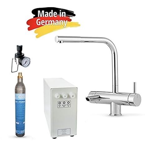 Sprudel aus dem Wasserhahn! Untertisch-Trinkwassersystem - Trinkwassersprudler Sprudel-Lok - NEUHEIT! inkl. 3-Wege-Zusatzarma