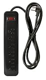 Prime Wire PB922009 6-Outlet Power Strip with Right Angle Plug and 14-3 SJT 3-Feet Cord