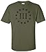 Three Percenter T-Shirt - Military Green Front Print - XL