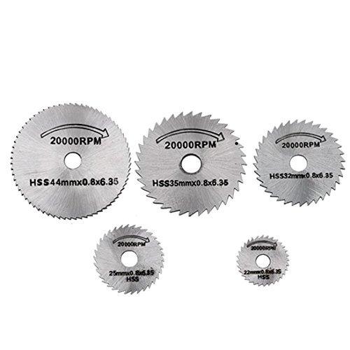 Tsmile HSS Circular Wood Cutting Saw Blade Discs + Mandrel Drill For Rotary Tool (Silver-3)