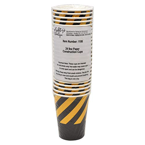 Construction Party Supplies Tableware Set 24 9" Paper Plates 24 7