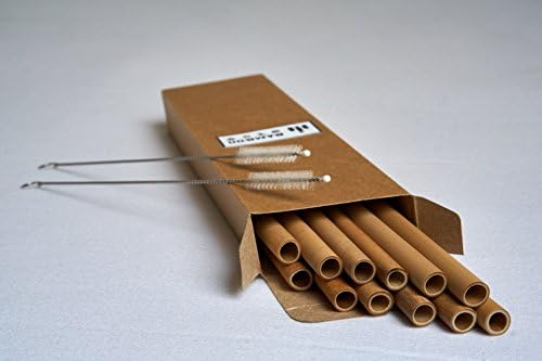 Bamboo Step - 12 Reusable Bamboo Straws - Length 20cm - 100% Natural - (Standard: 8mm diameter)