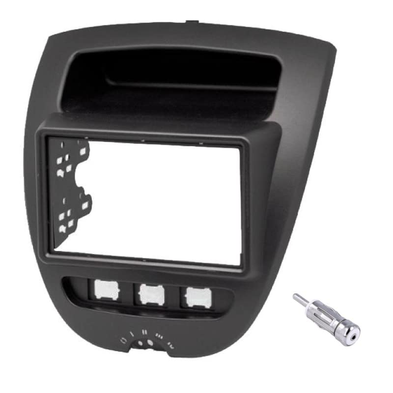 Sound-way - Double DIN Car Radio Frame Installation Kit, 2 DIN Front Panel Frame compatible with Citroen C1, Peugeot 107, Toyota Aygo