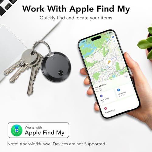 Tracker Tags Bluetooth Item Finder-4Pack，Compatible with Apple Find My APP (iOS Only) Replaceable Battery, IP67 Waterproof, Suitable for Luggage, Bags, Wallets, Backpacks, Keys Tracking Tag, Black