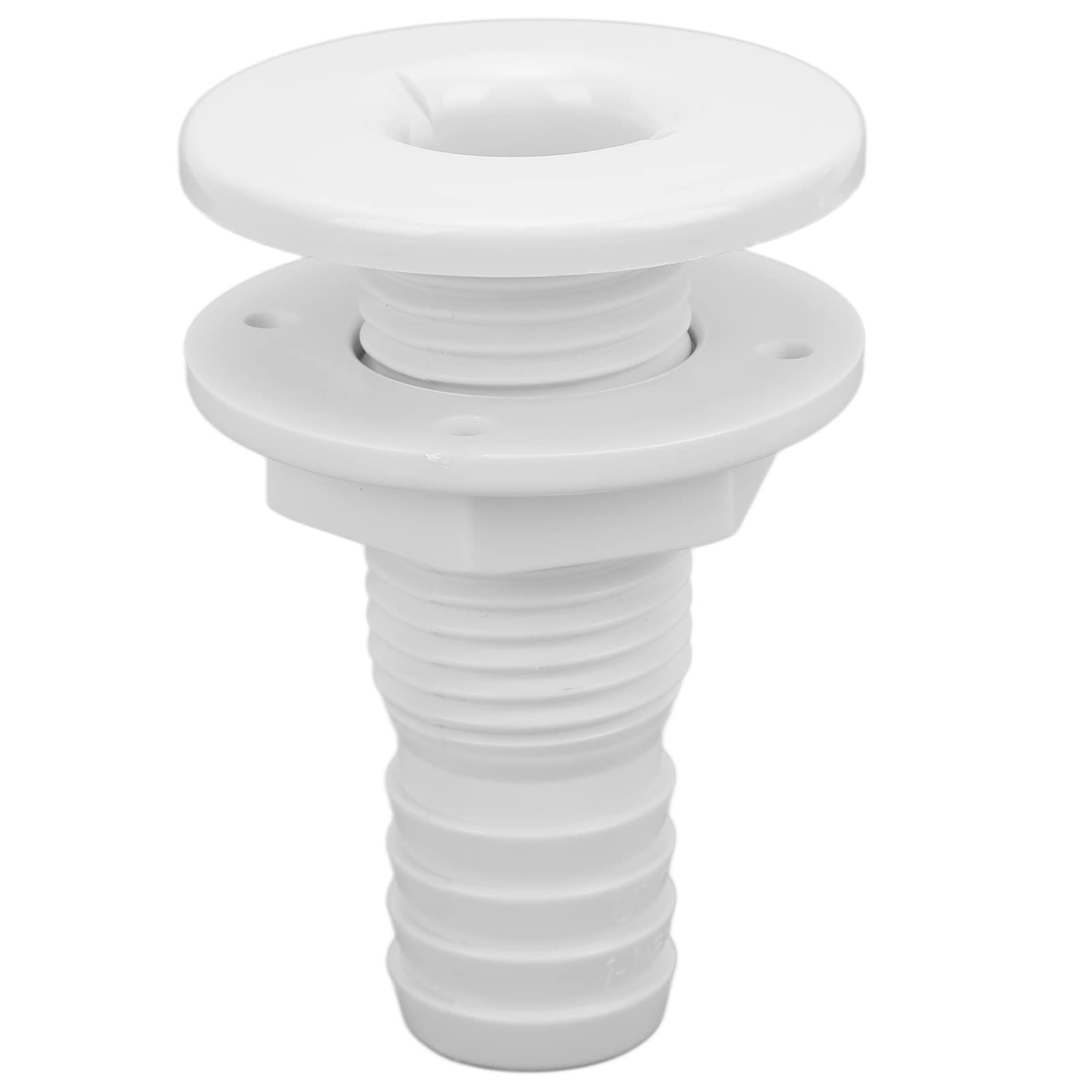 Thru Hull Fitting, 1‑1/8in Thru Hull Fitting for Boats Through Hull Connection Abs Plastic White Pipe Fitting for Onboard Plumbing System Boat Plumbing Fittings Thru-Hull Connector
