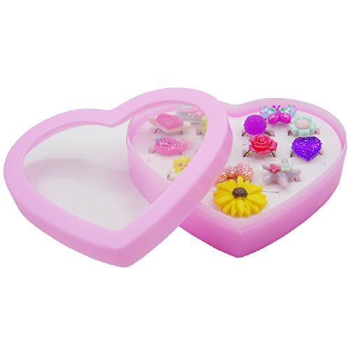 image for 24pcs Little Girl Jewelry Rings, Granmp Princess Pretend Play and Dres