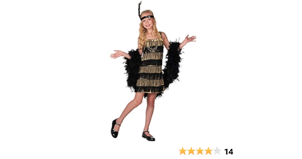 white and gold flapper dress