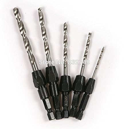 Generic 5 pcs/lot HSS High Speed Steel Titanium Coated Twist Drill Bit Set Tools 1/4 Hex Handel Shank 2-6mm