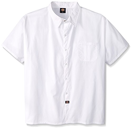 Dickies Men's Plus-Size Snap Button Cook Shirt, White, 5X-Large