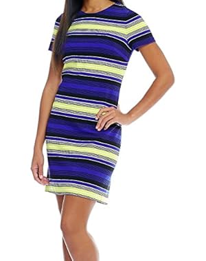 Calvin Klein Yellow Striped Women's Sheath Dress Blue 6