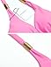 Ekouaer Womens One Piece Swimsuit Cut Out Sexy Monokini V-Neck Bathing Suits Beachwear,Pink,Small