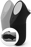 Dual Skin Set + Mounting Clip for Oculus Go Controller - Premium Gel Shell Silicone Grip Covers w/ Low-Profile Traction Diamonds (Set of 2 + Clip) HEADSET & CONTROLLER NOT INCLUDED