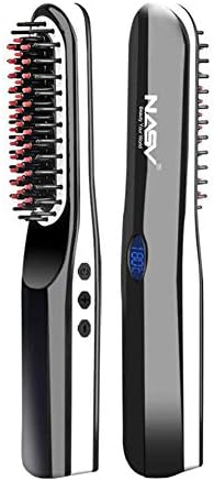 Ingeniously Hair Straightening Brush Wireless Anti-perm Automatic Closing Mini Size For Travel Home 2 1 Multi-function Hair Comb Women's Perm Men's Beard Comb (color Box)